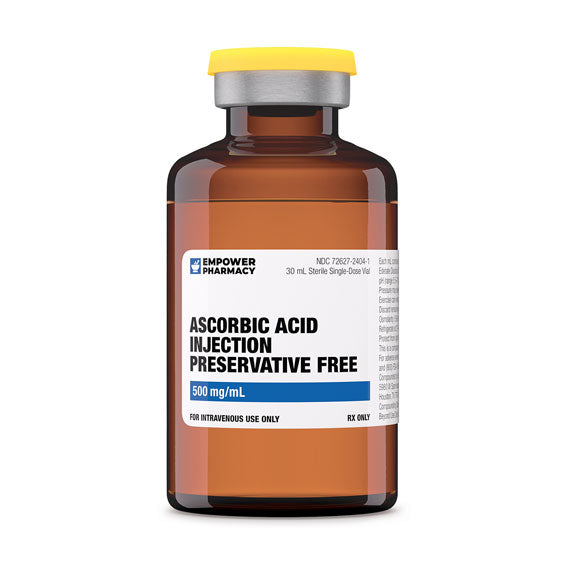 **PRESERVATIVE FREE** - Ascorbic Acid 500 mg/mL- 30 mL  Tapioca Based