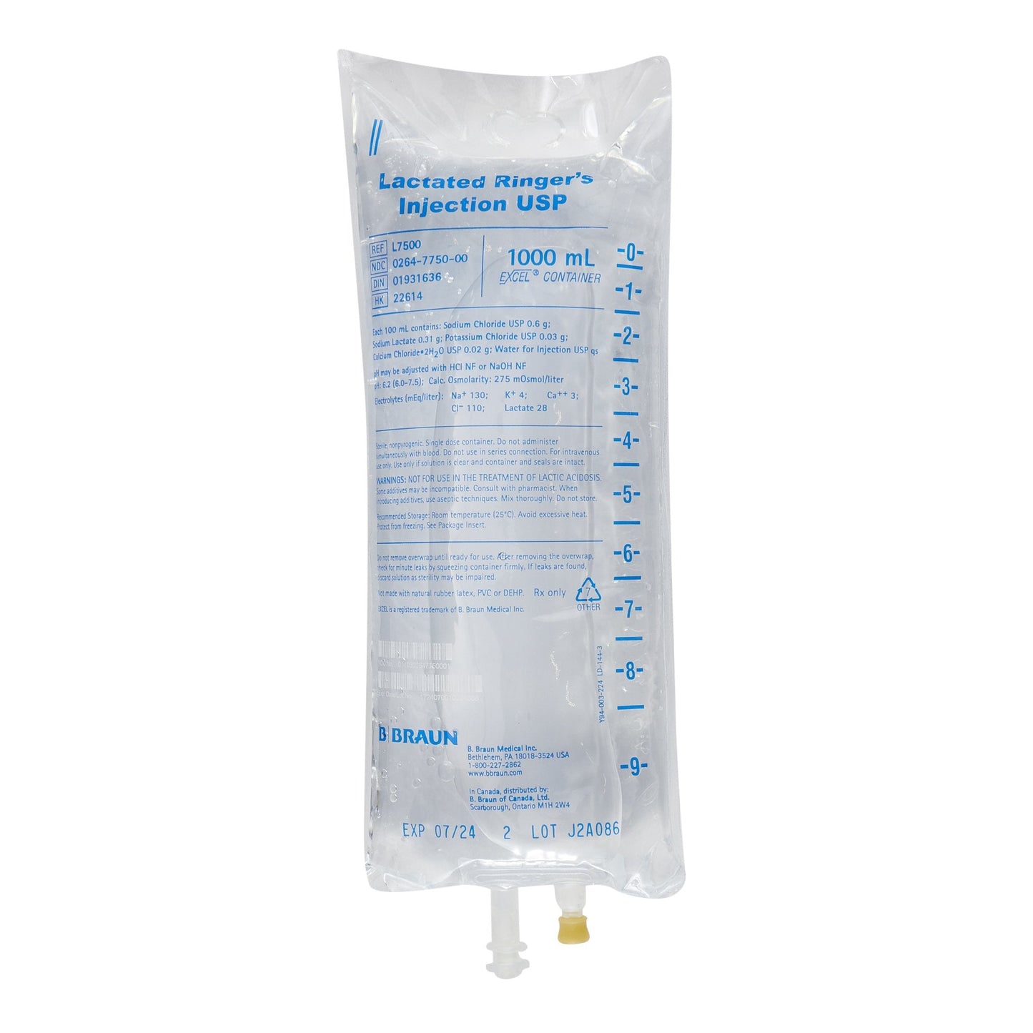 Lactated Ringer's Solution IV Solution Flexible Bag 1,000 mL